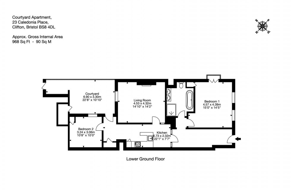 Floorplan for Caledonia Place, Clifton, Bristol, BS8