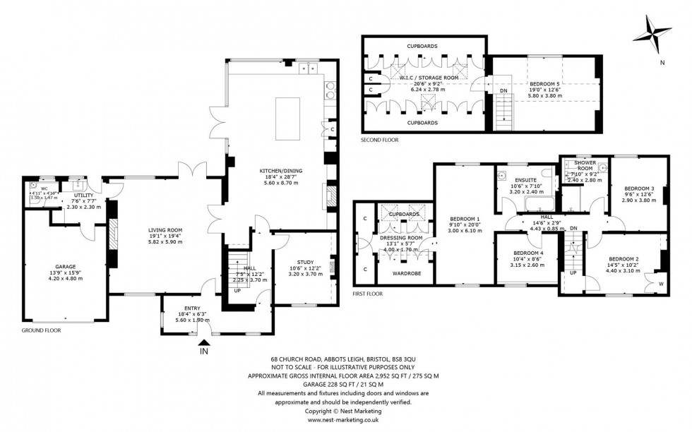 Floorplan for Church Road, Abbots Leigh, Bristol, BS8