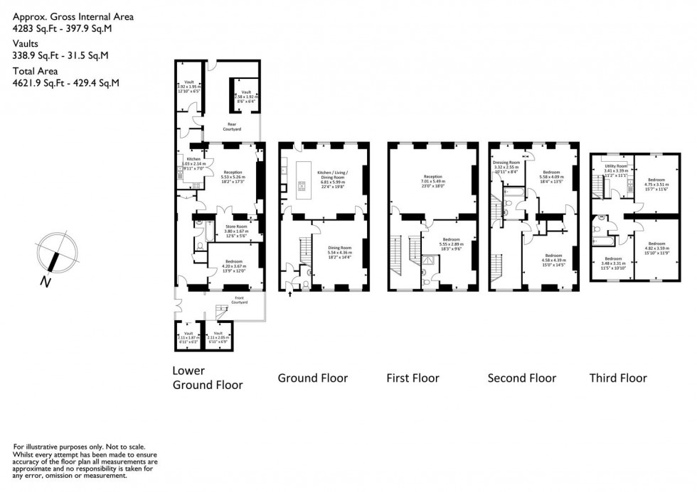 Floorplan for Cornwallis Crescent, Clifton, Bristol, BS8