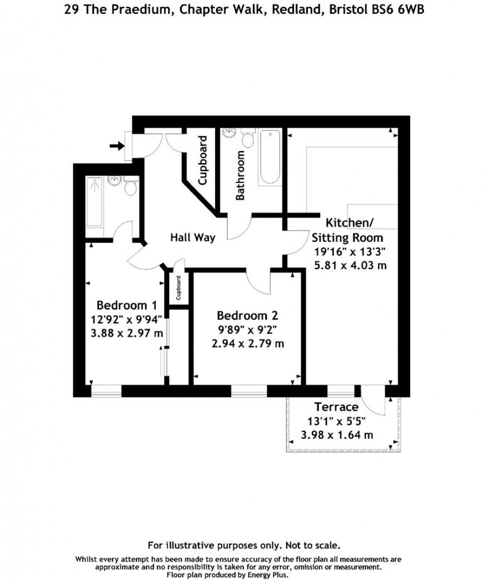 Floorplan for Chapter Walk, Redland, Bristol, BS6