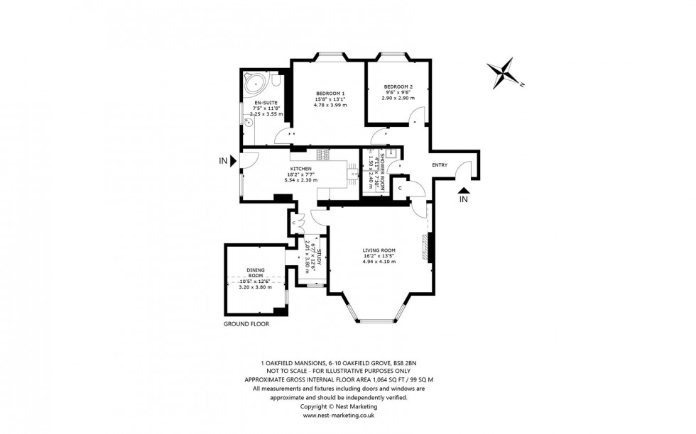 Floorplan for Oakfield Mansions, Clifton, Bristol, BS8