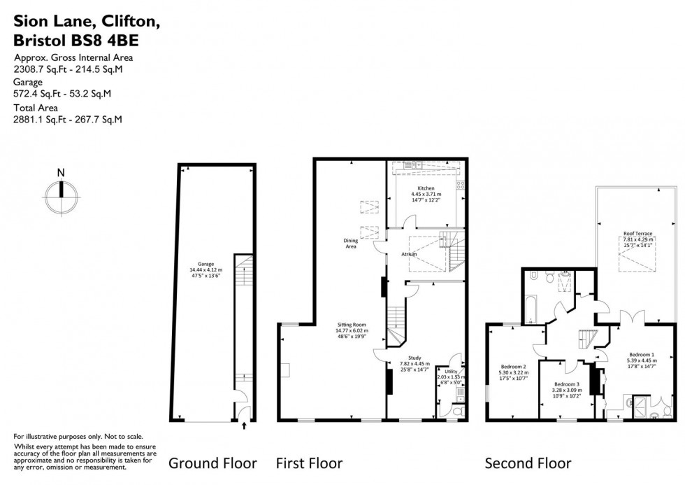 Floorplan for Sion Lane, Clifton, Bristol, BS8