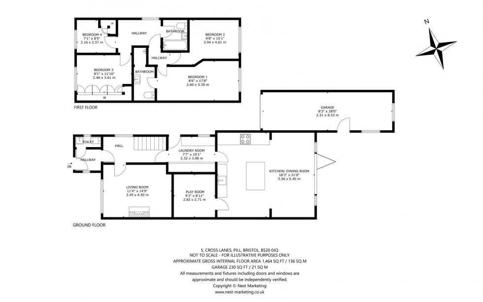 Floorplan for Cross Lanes, Pill, Bristol, BS20